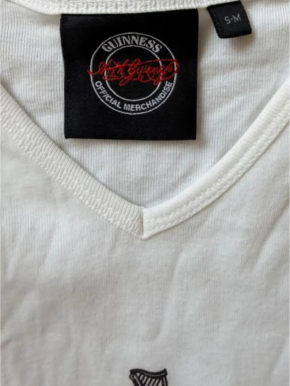 Guinness Official Merchandise Vintage Y2K V-Neck T-Shirt | Women’s S/M